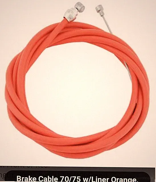 1 NEW ORANGE BRAKE CABLE FOR BICYCLE HAND BRAKES WITH LINER (MOST COLORS)