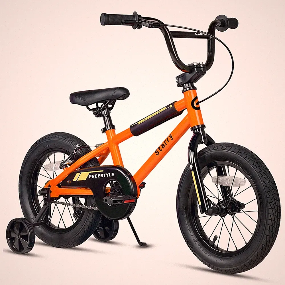 14in Kids BMX Bike w/ Training Wheels Coaster Brake Ages 3-5 Orange