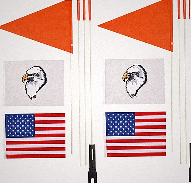 2 Pcs Upgraded Bike Flags with Visibility Orange flags with 6 foot Heavy Duty...