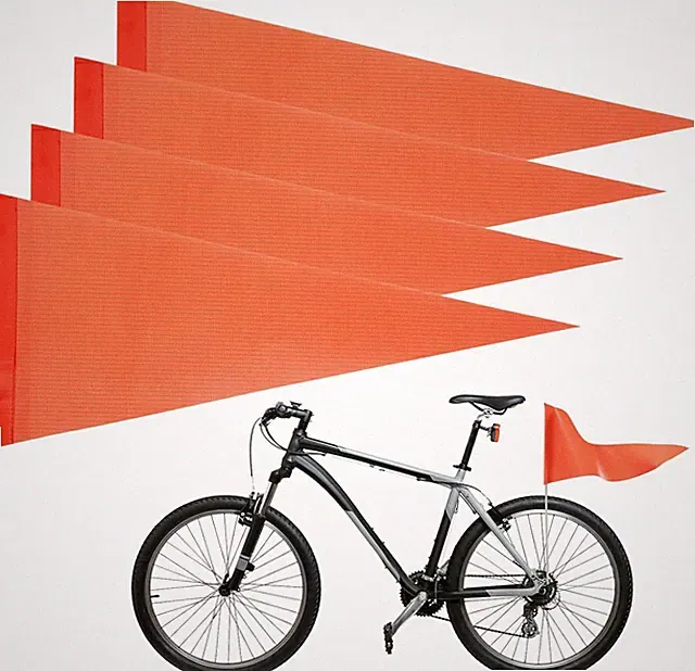 4 Pcs Bike Safety Flag Replacement High Visibility Orange Pennant