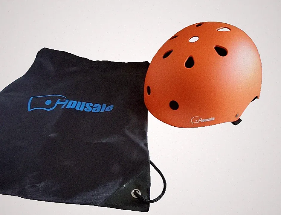 Apusale Kids Bicycle Helmet w/Adjustable Size, Orange, M (213"-224"), w/Bag