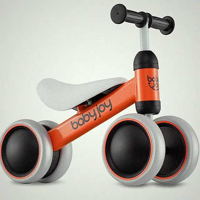 Baby Balance Bike 4 Wheels Learn To Walk Toys Rides No-Pedal Toddler Gift Orange