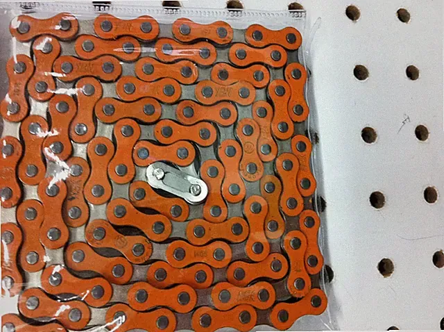 Bicycle Chain 1/2" x 1/8 x 112 Links Orange/Chrome BMX Cruiser Lowrider Bikes