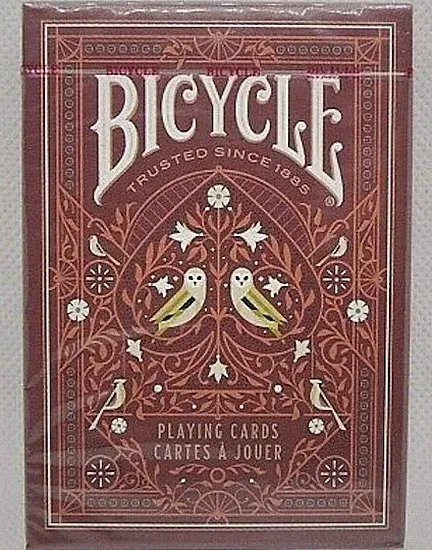 Bicycle Playing Cards AVIARY ORANGE Deck Custom Owl Face & Suit Vintage Floral