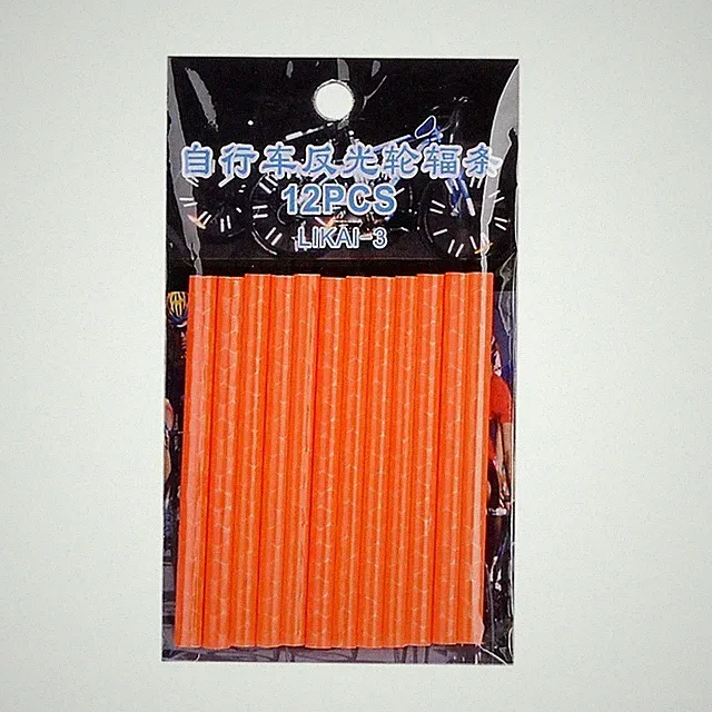 Bicycle Reflective Stickers 12PCS Wheel Spokes Tube Strip Warning Light DIY