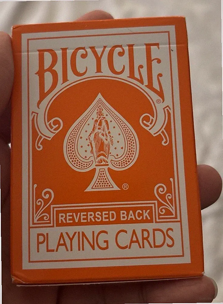 BICYCLE Reversed Back Orange Card Deck 56 Card Magic Deck See Photos