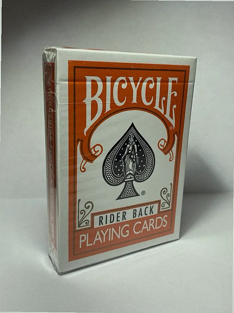 Bicycle Rider Back ORANGE Playing Cards - Poker Size Deck - Magic - Sealed