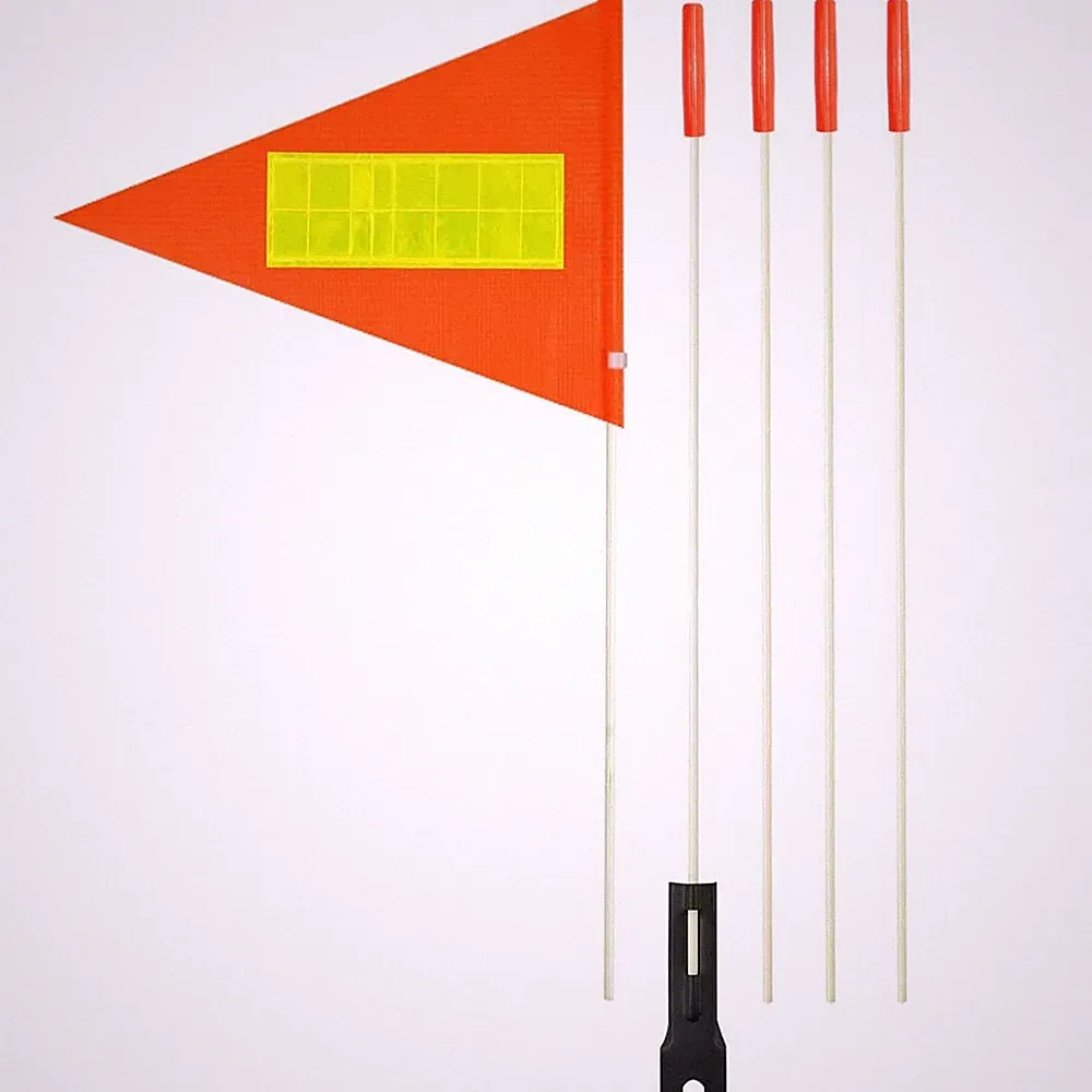 Bike Flag with Pole 6 Feet High Visibility Flags Orange Reflective