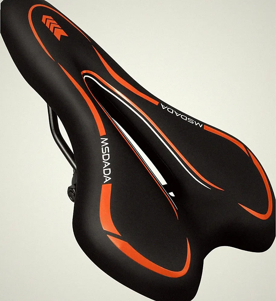 Gel Bike Seat - Comfortable Bicycle Saddle with Extra Soft Cushion Padded Orange