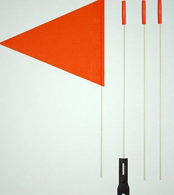 High Visibility Orange Bike Flags with 6 Ft Fiberglass Pole for Safety