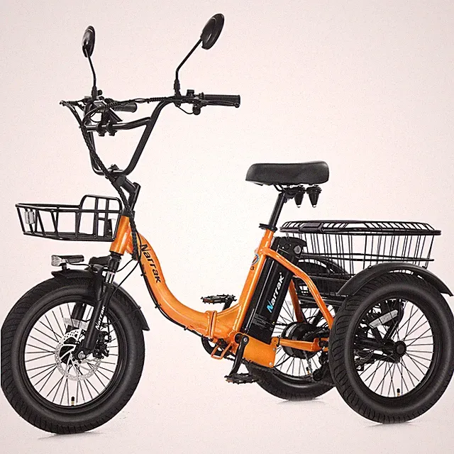 Narrak Fat Tire Folding Electric Trike Peak 700W 468WH Removable Battery