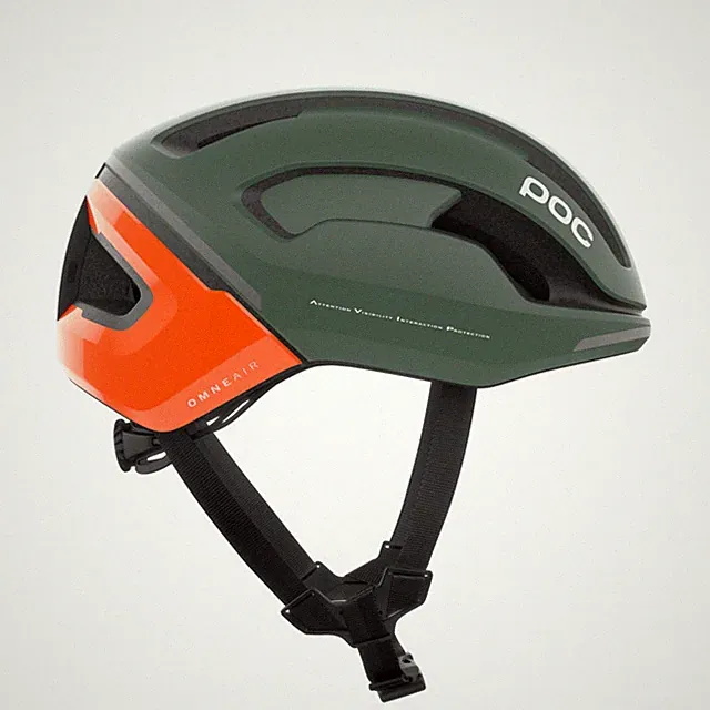 New POC Omne Beacon MIPS Biking Helmet, Built in Lights - Orange/Green - Medium