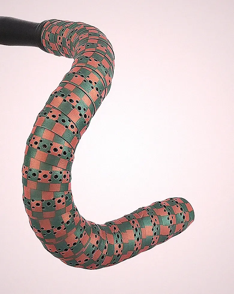 NIGHT GUARD GREEN & ORANGE Checker Road Touring Bicycle Bike BTP Handlebar Tape