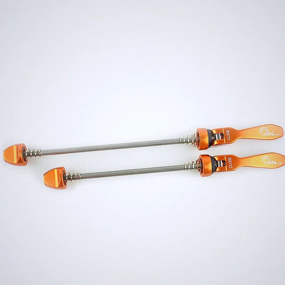 OMNI Racer Quick Release Road Mountain Bicycle Wheel Skewers Stainless: ORANGE