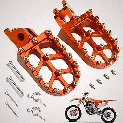 Orange Dirt Bike Foot Pegs MX CR125/250,CRF150R/250L/250R/250X/450R/450X/1000L