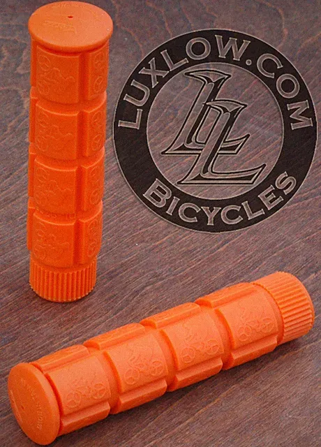 Orange Fixie Track Bike Grips Fixed Gear Old School BMX Cruiser MTB Bicycle Grip