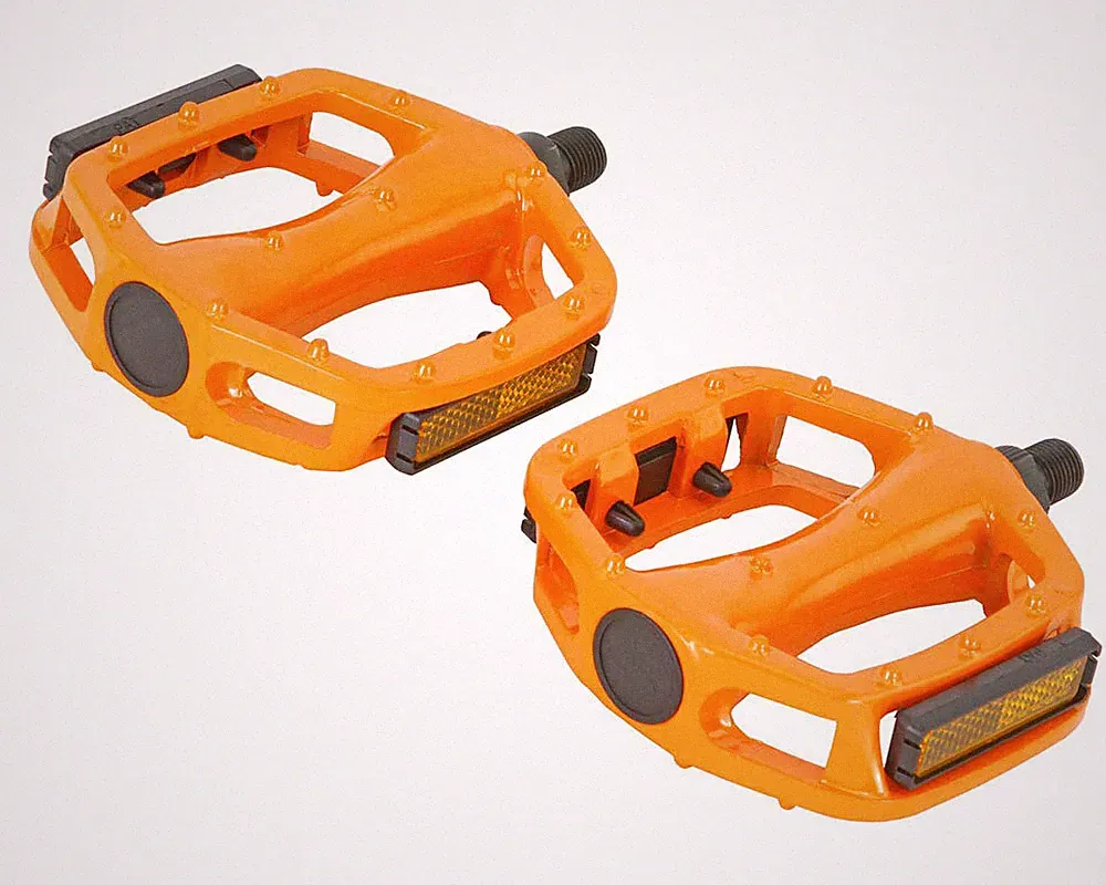 Orange Platform Bike Pedals 9/16" Fixed Gear Track BMX MTB Cruiser Fixie Bicycle