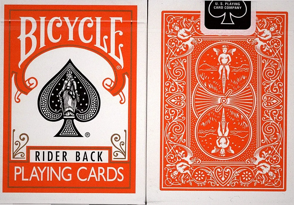 Orange Rider Back Bicycle Playing Cards Poker Size Deck USPCC Custom Limited New