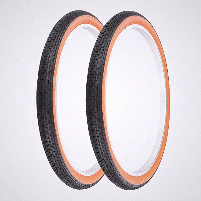 PRO+ Bicycle Tire 26" x 2.125" Black/Orange (2) Tires Diamond Style 26" Cruiser