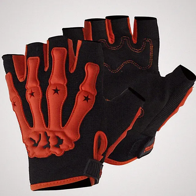 Skeleton Cycling Gloves Gel Padded Half Finger Road Mountain MTB Bicycle Gloves