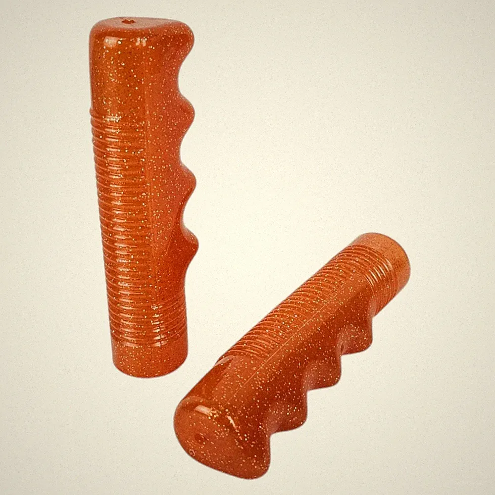 SPARKLE ORANGE Bicycle Handlebar Grips Glitter Vintage OG Lowrider Cruiser Bike