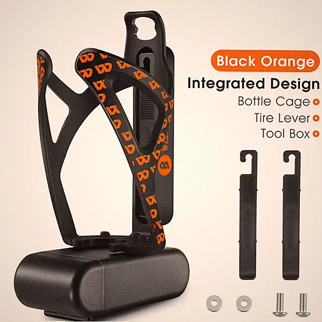 WEST BIKING 3 in 1 Bicycle Water Bottle Cage Holder with 2 Tire Levers Tool Box