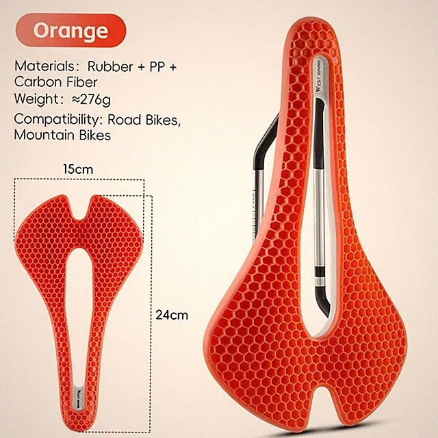 WEST BIKING Bicycle Saddle 3D Honeycomb Structure Hollow Bike Seat Cushion