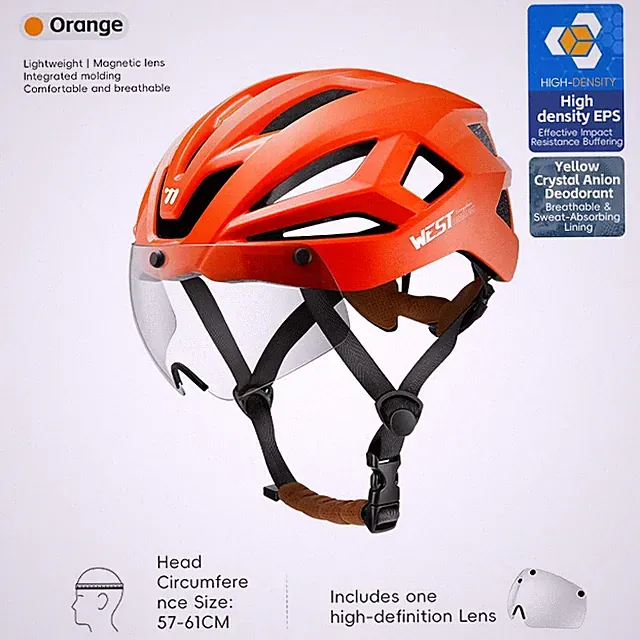 WEST BIKING Cycling Bicycle Helmet with Magnetic Goggles Scooter Bike Helmet