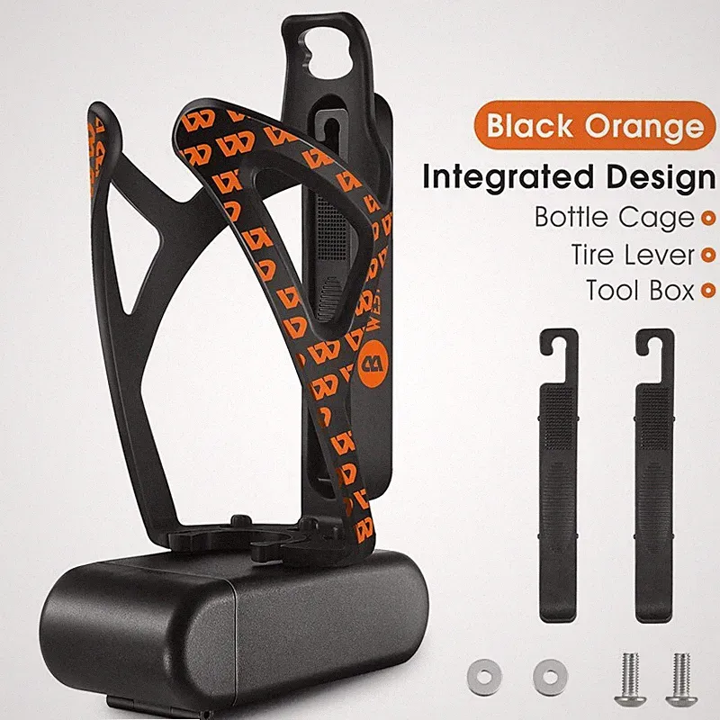 WEST BIKING Orange Bicycle Water Bottle Cage Holder Bike 2 Tire Levers Tool Box